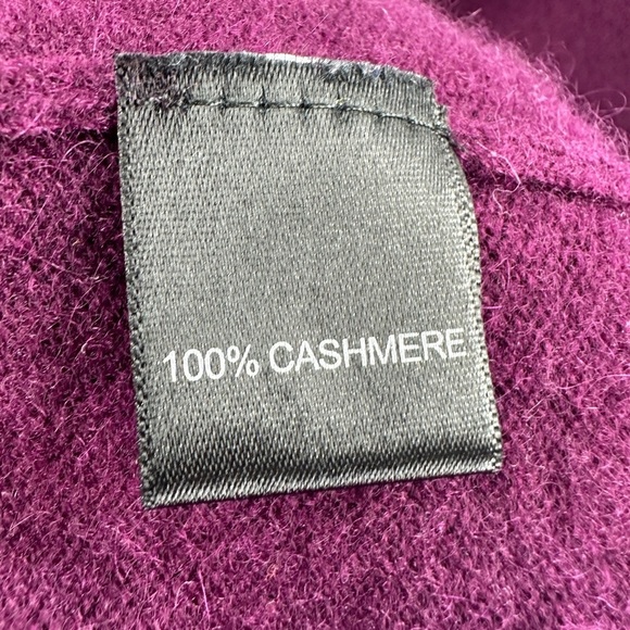 Qi Cashmere Sweater Mens L Purple Button Henley Collar Long Sleeve Pullover - Picture 5 of 9